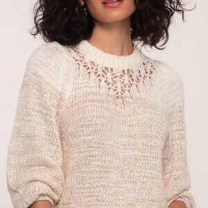 Bri Pointelle Knit Sweater in Ivory by Heartloom